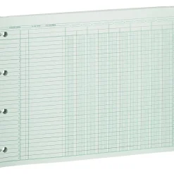 New Columnar Ruled Sheets, 10 Columns, 9.25" x 11.8", Green, 100 Sheets/Pack (WG10-10AA) Accounting & Record Journals