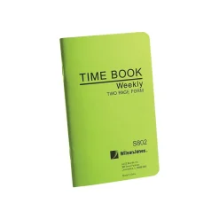 Online Foreman's Time Book, 4.25" x 6.8", Green, 36 Sheets/Book (S802) Accounting & Record Journals