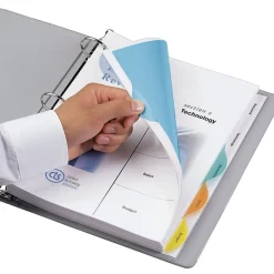 Wilson Jones View-Tab Blank Dividers, 5-Tab, Assorted Colors, Set (W55061) New