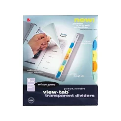 Wilson Jones ® View-Tab® Transparent Dividers, 8-Tab Set, Multicolor (W55067) Online