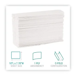 Paper Towels<Windsoft C-Fold Paper Towel, 1-Ply, 150 Sheets/Pack, 2400 Sheets/Carton (WIN 101)