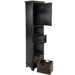20618 Cabinet with Baskets, Black Storage Cabinets