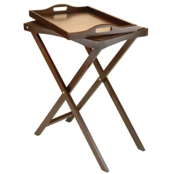 Outlet Folding Butler Tray Table, Antique Walnut (94422) Folding Tables