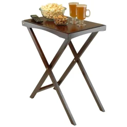 Outlet Folding Butler Tray Table, Antique Walnut (94422) Folding Tables