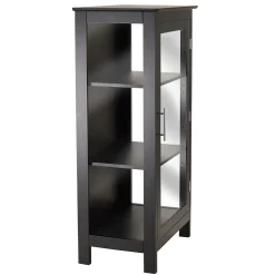Outlet Poppy Display Cabinet with 3-Sided Tempered Glass, 47.2"H, Black (20523) Bookcases