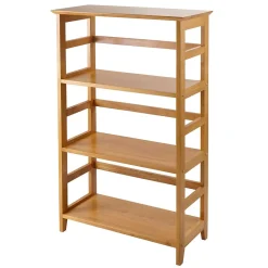 Sale Solid/Composite Wood 3-Tier Studio Bookshelf, Honey (99342) Bookcases