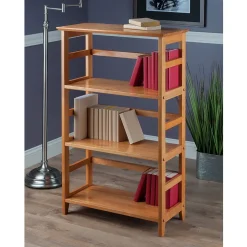 Sale Solid/Composite Wood 3-Tier Studio Bookshelf, Honey (99342) Bookcases