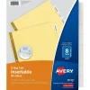 Avery WorkSaver Insertable Tab Index Dividers, 8-Tab, 8-1/2 x 11, Clear, 24 Sets/Box Discount