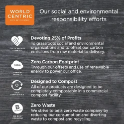 Food Storage Containers<World Centric Fiber Trays, PLA Lined, PFAS Free, 9.1 x 7.1 x 0.7, Natural, 500/Carton