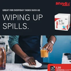 WypAll GeneralClean L30 Durable Fibers Cleaning Wipers, 12