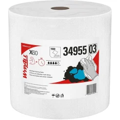 WypAll GeneralClean X60 Nylon Cleaning Wipers, 13.4" x 12.5", White, 1100 Sheets/Roll, 1100 Wipers/Box (34955)