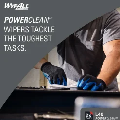 WypAll PowerClean L40 Cellulose Cleaning Wipers, 12