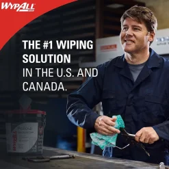WypAll PowerClean ProScrub Fabric Cleaning Wipers, 12" x 9.5", Green, 75 Wipers/Box (91371EA)