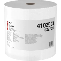 WypAll PowerClean X80 Fabric Cleaning Wipers, White, 475 Sheets/Roll, 475 Wipers/Box (41025)