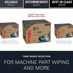 WypAll PowerClean X80 Fabric Cleaning Wipers, 16.8