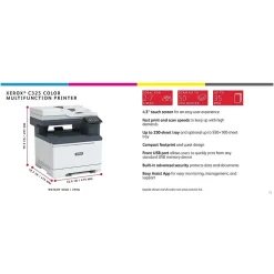 Color Printers<Xerox C325 Wireless Color Laser Printer, All-In-One, Print, Scan, Copy, Fax (C325/DNI )