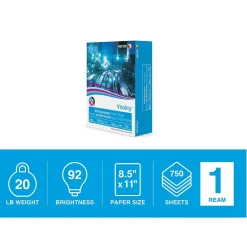 Clearance Vitality 8.5" x 11" Multipurpose Paper, 20 lbs., 92 Brightness, 750 Sheets/Ream (3R20195) Multipurpose Paper