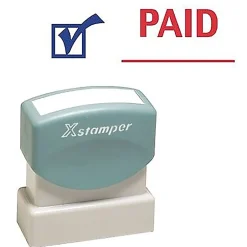 Cosco Xstamper 2-Color Title Stamps, "PAID" Blue/Red Ink (036029) Hot