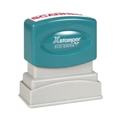 Xstamper ECO-GREEN Pre-Inked Stamp, Scanned, Red Ink (036049) Sale