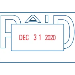 Xstamper Versadater, "Paid", Blue/Red Inks (036045) Clearance