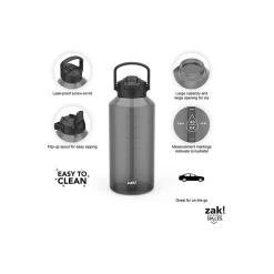 Water Bottles<Zak! Liberty Plastic Water Bottle, 64 oz., Ebony (0015-X270)
