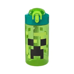 Water Bottles<Zak! Minecraft Meadow Polypropylene Water Bottle, 16 oz., Green/Black (MICR-T120)