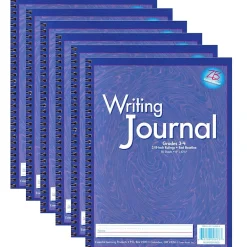 Zaner-Bloser Writing Journal Composition Notebooks, 8" x 10.5", Wide Ruled, 50 Sheets, Purple, 6/Bundle (ELP0603-6) New