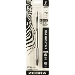 Zebra F-701 Retractable Ballpoint Pens, Fine Point, 0.8mm, Black Ink (29411) Online