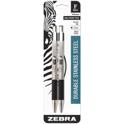 Zebra F-301 Retractable Ballpoint Pen, Bold Point, 1.6mm, Black Ink, 2 Pack (27312) Online
