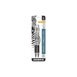 Zebra G-301 Retractable Gel Pen, Medium Point, 0.7mm, Black Ink, 2 Pack (41312) Online