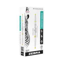 Zebra MILDLINER Double-Ended Creative Highlighter, Chisel/Bullet Tip, Yellow, 6/Pack (78150R) Clearance