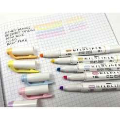 Zebra Mildliner Twin Tip Highlighters, Bullet/Chisel Tip, Gentle Assorted, 5/Pack (78705) Discount