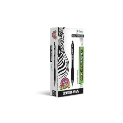 Zebra Z-Grip Retractable Ballpoint Pen, Medium Point, 1.0mm, Black Ink, Dozen (22210) Clearance