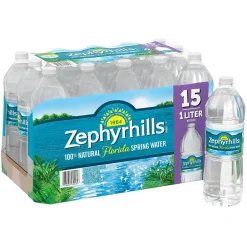 Bottled Water<Zephyrhills 100% Natural Spring Water, Regular Flavor, 33.8 oz. Plastic Bottles, 15/Carton (11475332)